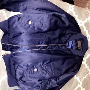 navy blue bomber jacket